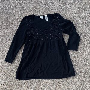 Emma James Black Long Sleeve Top